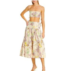 Alexis (2023) | Pheobe Floral Embroidered Midi-Skirt | Size S | Worn Once